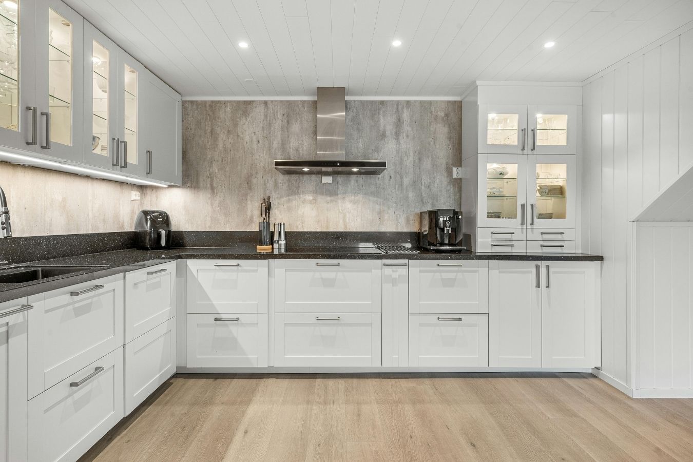 Kitchen island sink and stone benchtop detail